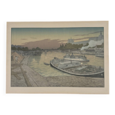 Lithograph by Henri Rivière The Pont des Saints-Pères and the Louvre