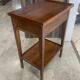 Table d’appoint 2 tiroirs merisier 1950
