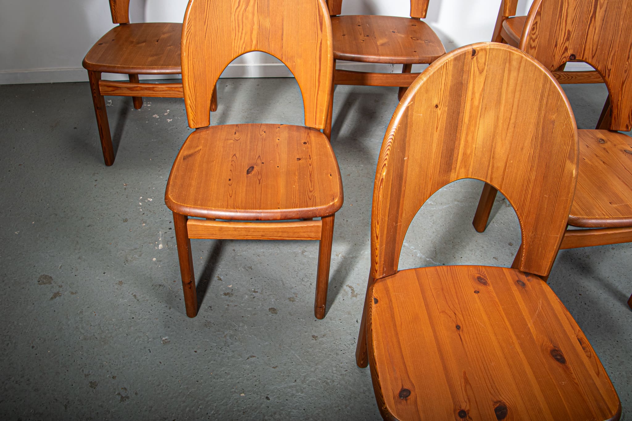 Ensemble de 6 chaises de salle à manger en pin par Ranier Daumiller