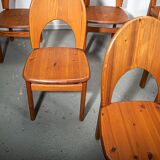 Ensemble de 6 chaises de salle à manger en pin par Ranier Daumiller