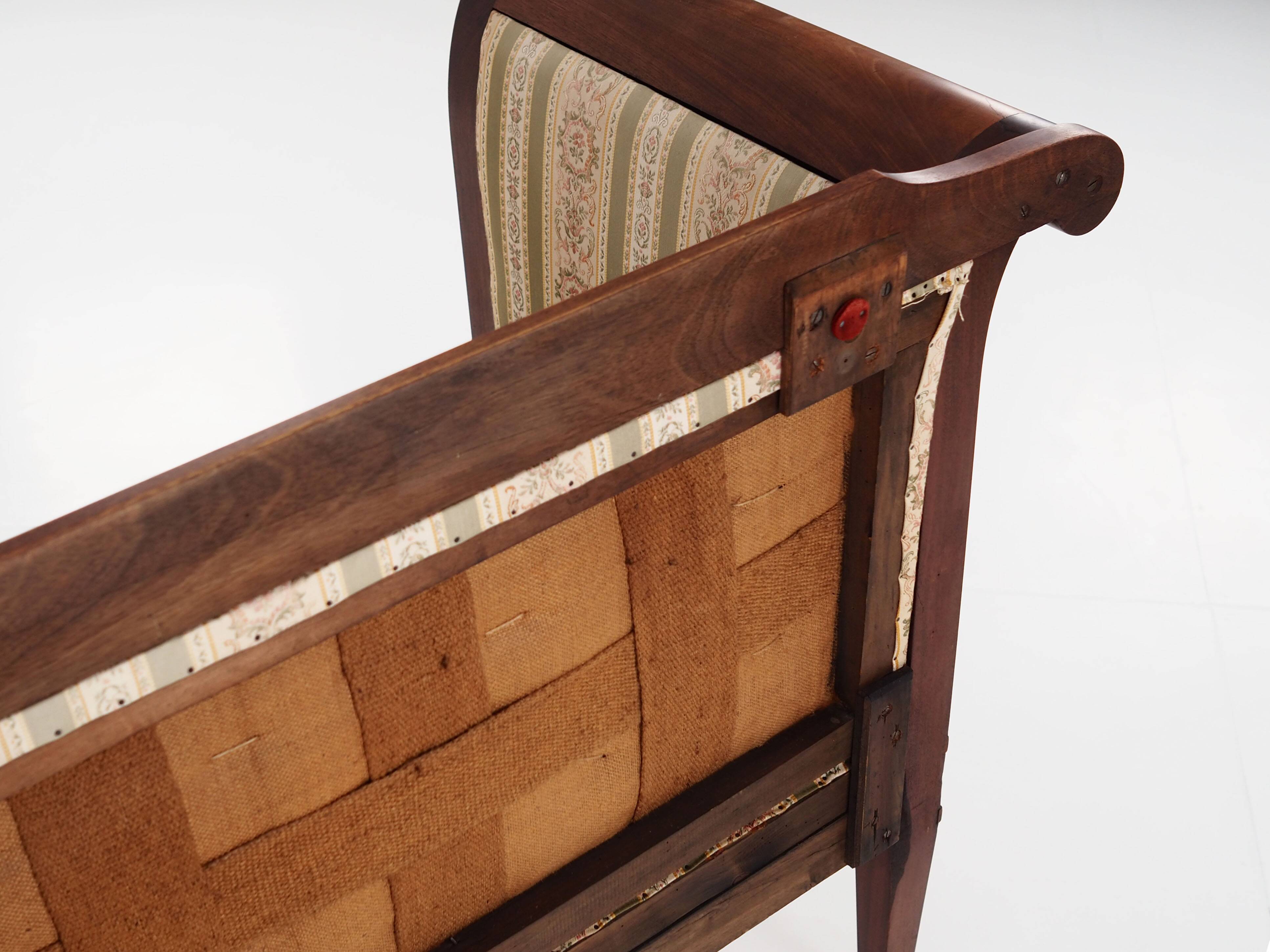 Empire-style mahogany canapé, French design, 1940s, made in Denmark.