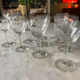 Set of 10 Deco art wine glasses