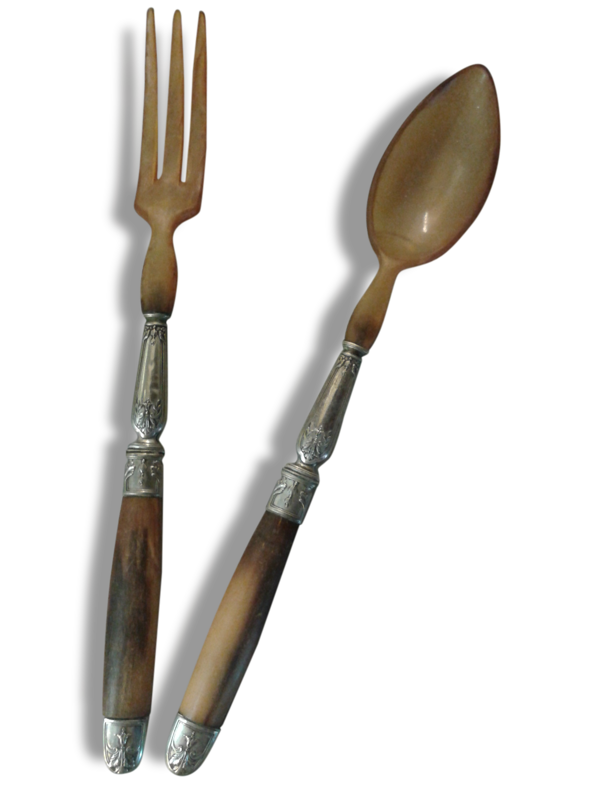 Couverts à Salade Anciens - Fourchette Et Cuillère En Bois Ou Métal? - Lot Vintage