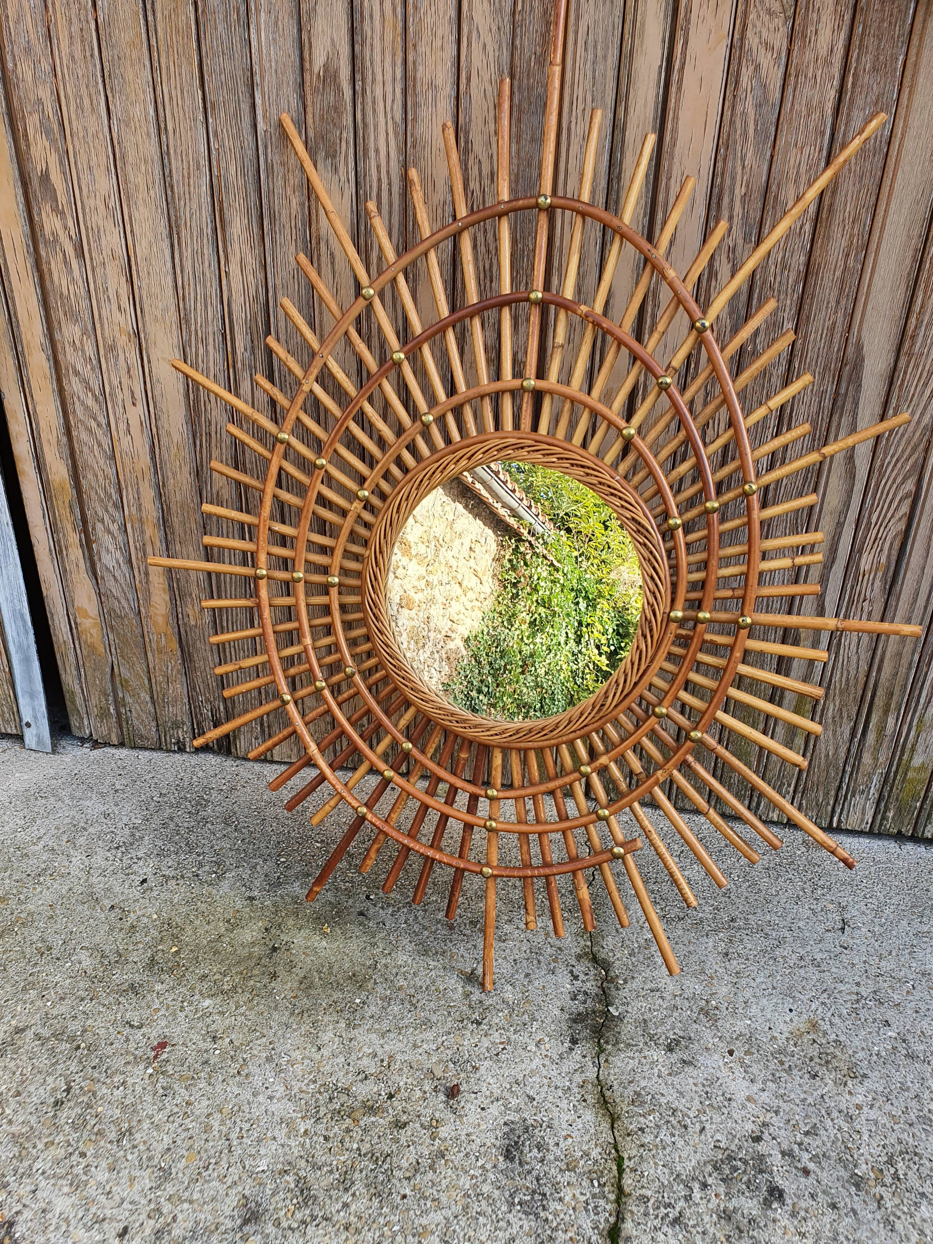 Rattan mirror year 50/60