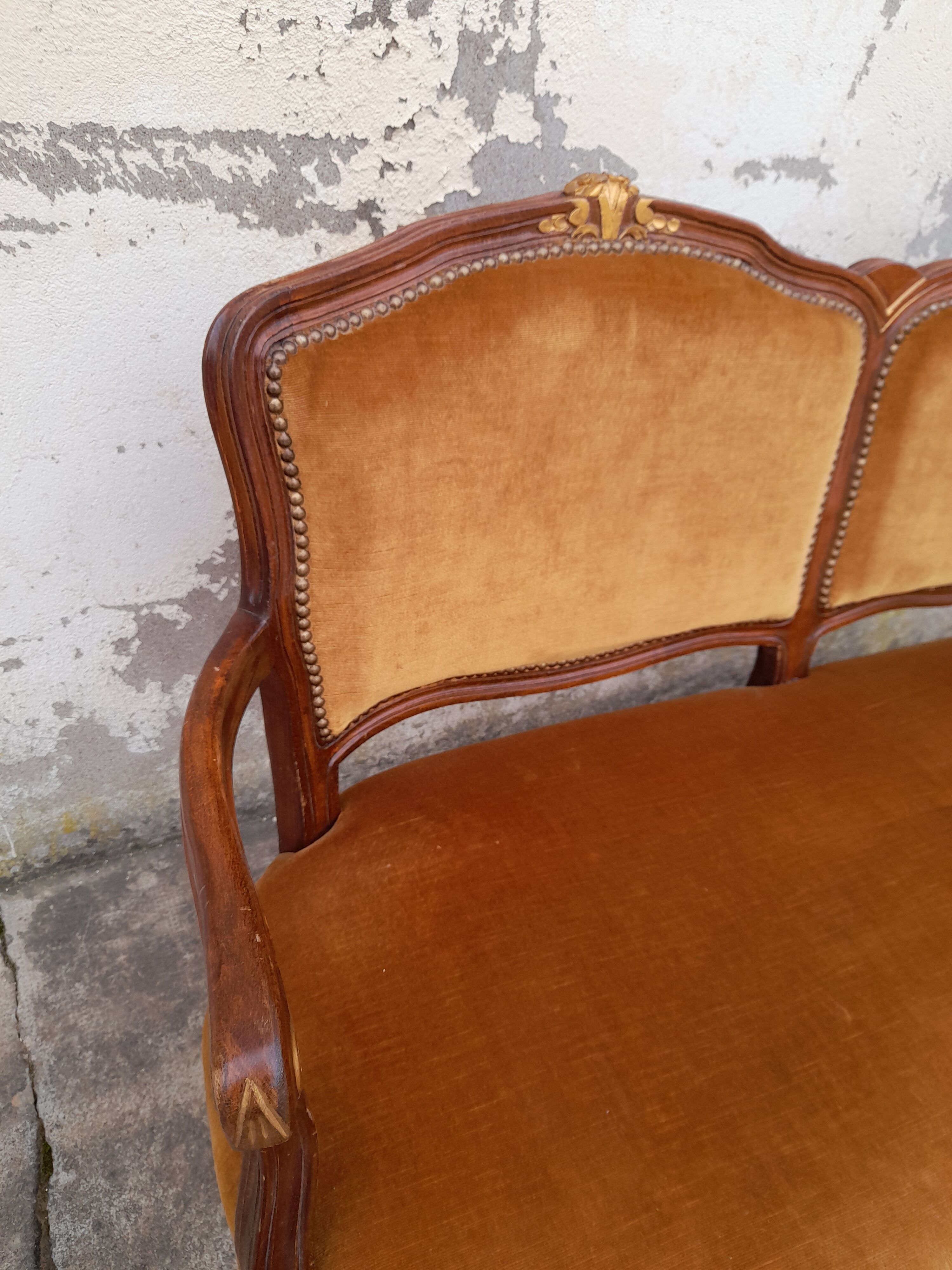 Banquette canapé style Louis XV 1930