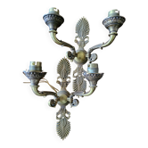 Pair of chiselled bronze wall sconces with palmette decoration.