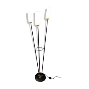 Lampadaire design 3 opalines - 1950s