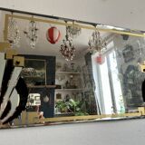 Hand-painted Art Deco beveled mirror - 1930