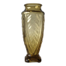 Art deco vase in yellow glass with scroll patterns