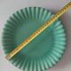 6 green flat plates from Terre è Provence + small salad bowl