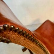 Set of 2 Spanish high-back leather slipper chairs by Pierre Lottier, 1950s