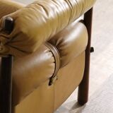 Percival Lafer MP-81 lounge chair in yellow leather, Brazil 1970s