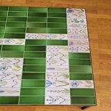 Roger Capron table in glazed green ceramic, France, vintage design.