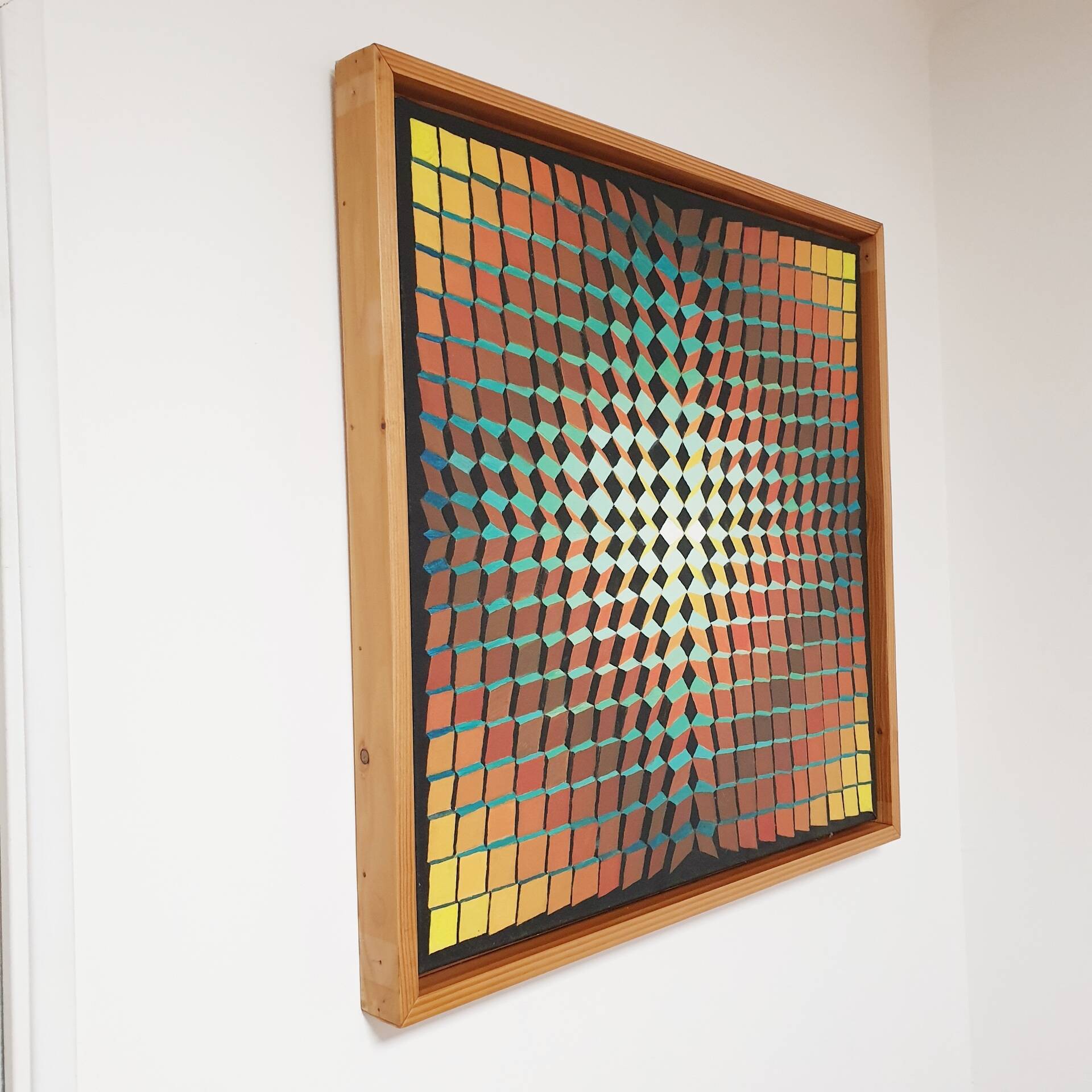 Tableau/Optical art/oil on canvas/78x78x2cm