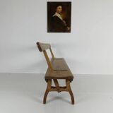 Victorian pitch pine short railway antique bench