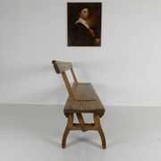 Victorian pitch pine short railway antique bench