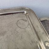 Rectangular silver metal tray