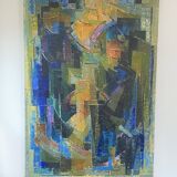 Cubist Composition by Alfred Vachon, Oil on canvas, 1961