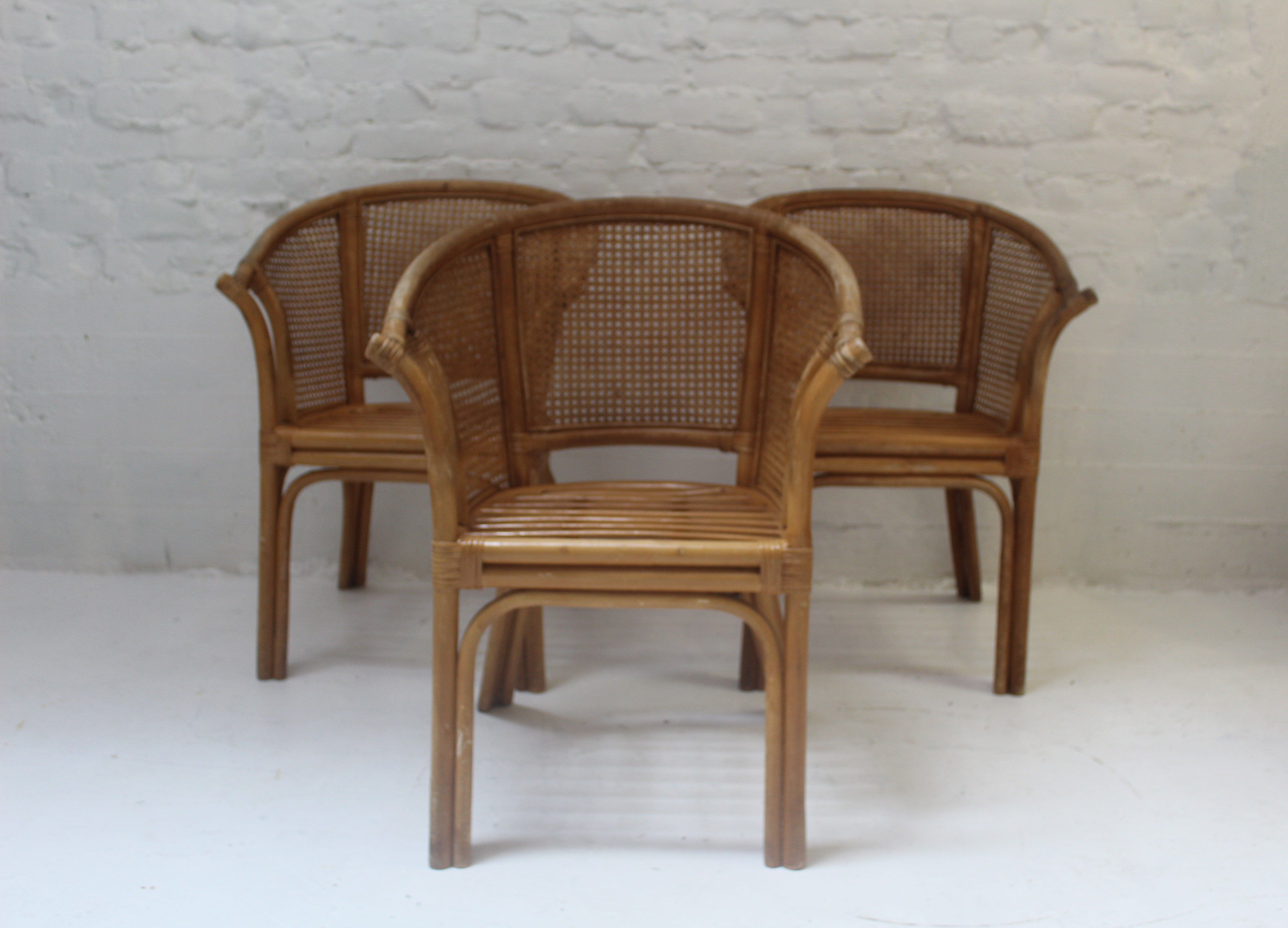 6 chaises ou fauteuils vintage en rotin