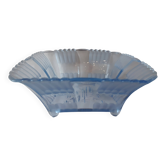 Coupe à fruit en verre poli transparent bleu
