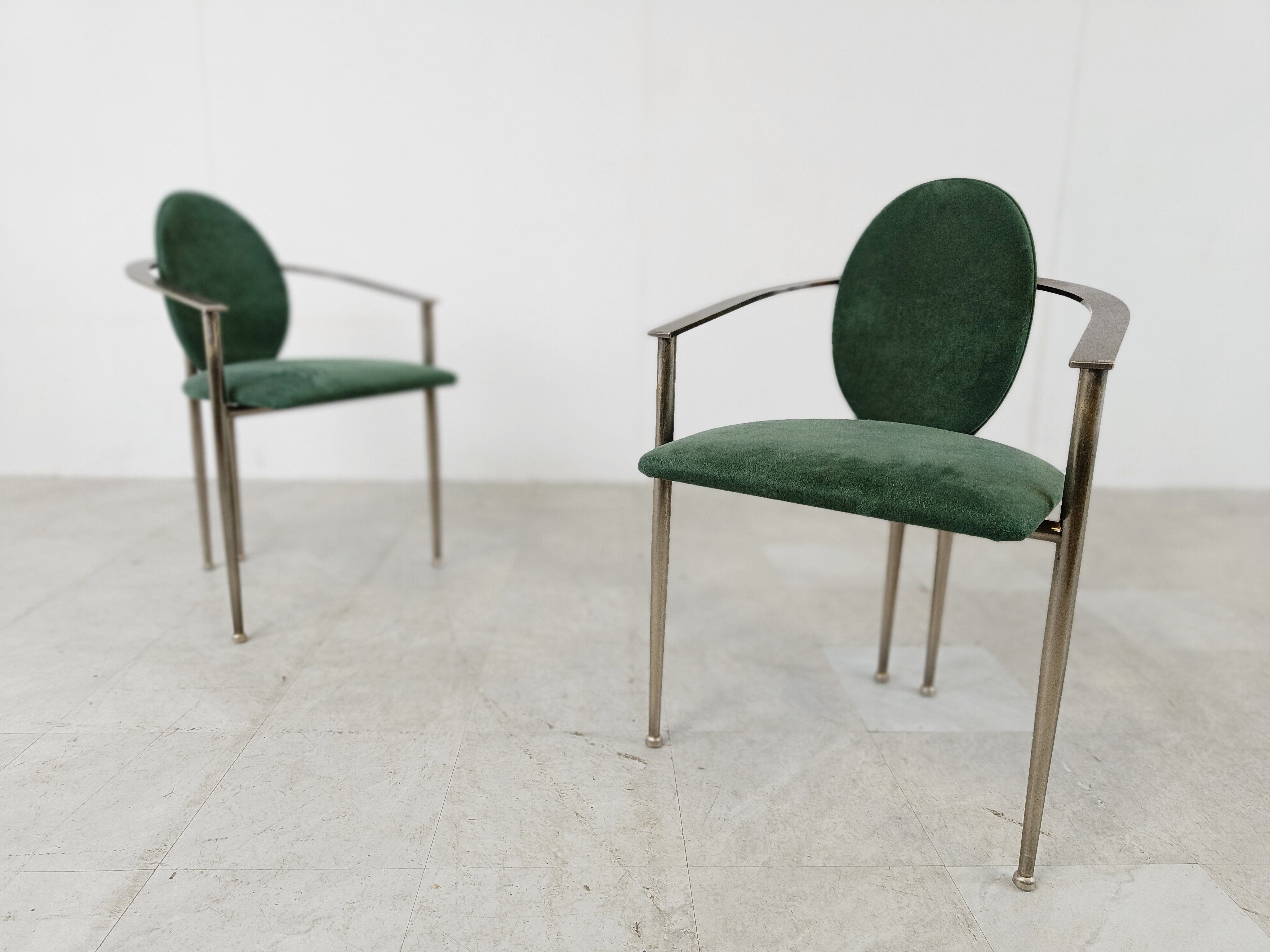 Vintage dining chairs by Belgo chrom, set of 6 - 1980s