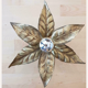 Brass flower floral wall sconce, Willy Daro for Massive, Belgium 1970s
