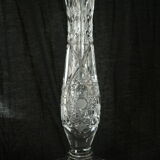 Bohemian crystal soliflore vase hand-cut