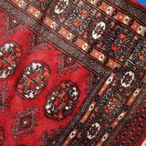 Vintage Uzbek Bukhara handmade rug 3' x 4' (94cm x 122cm) 1970s, 1C756