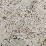 5x9 Brown & Beige Madallion Pattern Vintage Rug, 171x267Cm