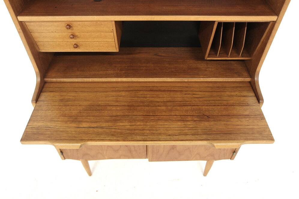 Scandinavian teak secretary, Hugo Troeds, Bjärnum, Sweden, 1950