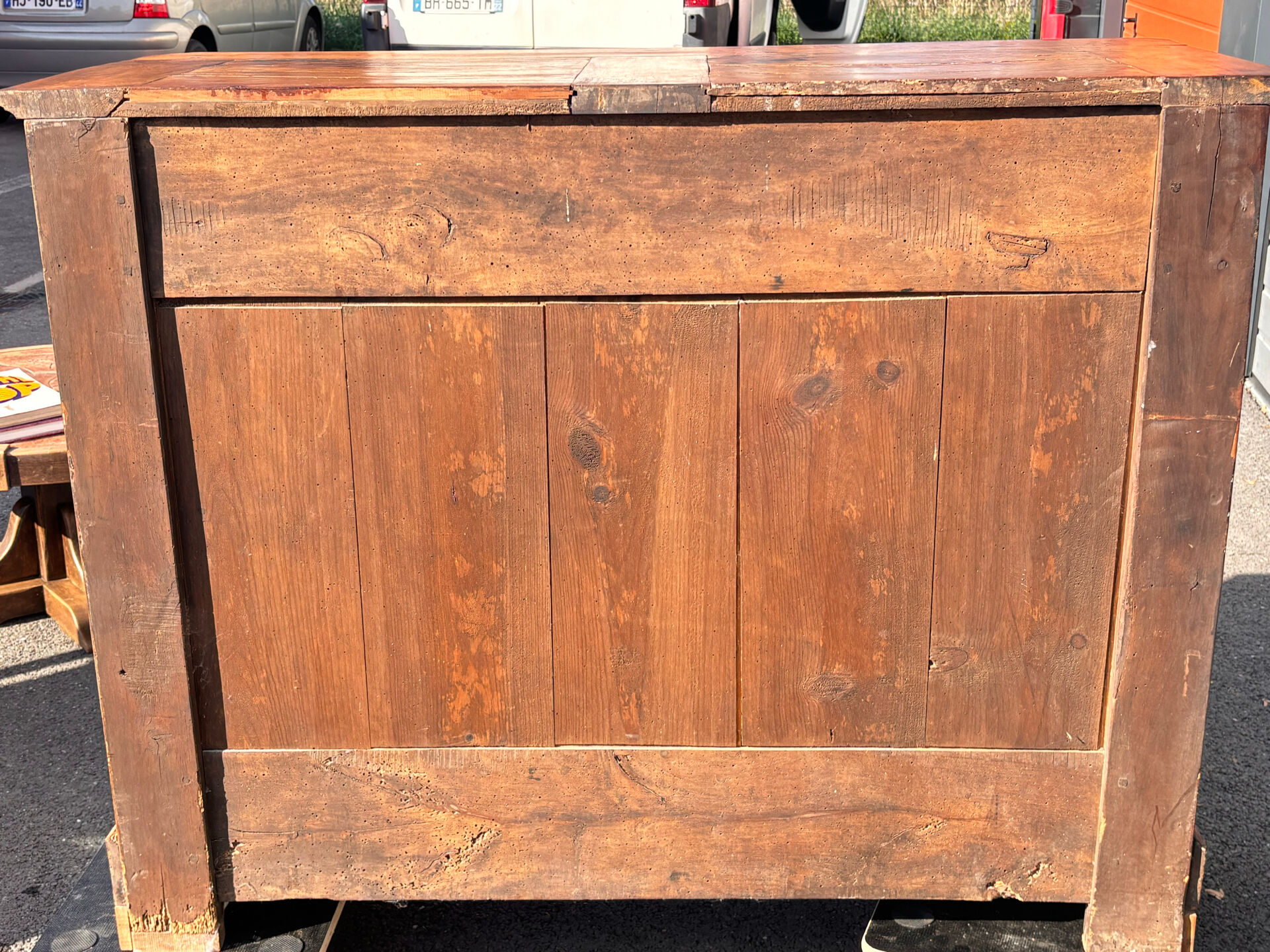 Antique solid wood sideboard – Louis-Philippe style, 2 doors & 2 drawers