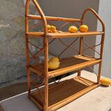 Vintage wall shelf in rattan