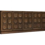 Brutalist credenza in oak dyed 1970 s