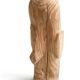 Minimalist sculpture of a head in light wood, 1970s