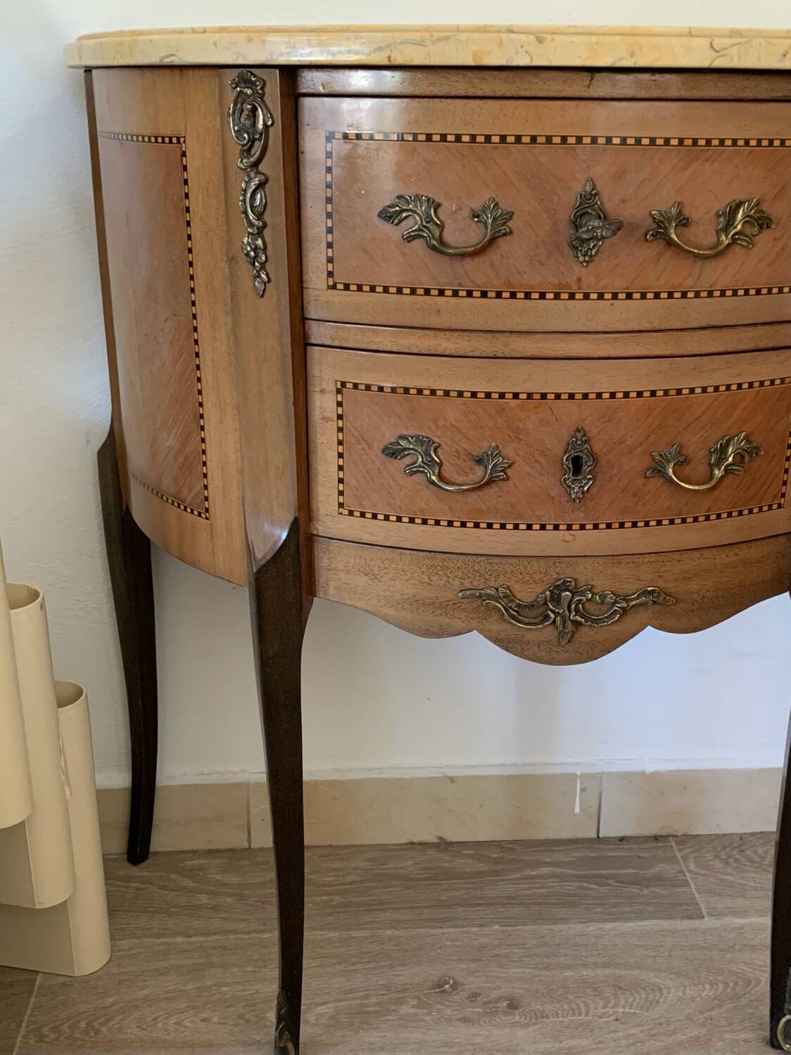 Small Louis XV style half-moon chest of drawers