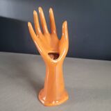 Terracotta-colored porcelain hand-sewn soliflore