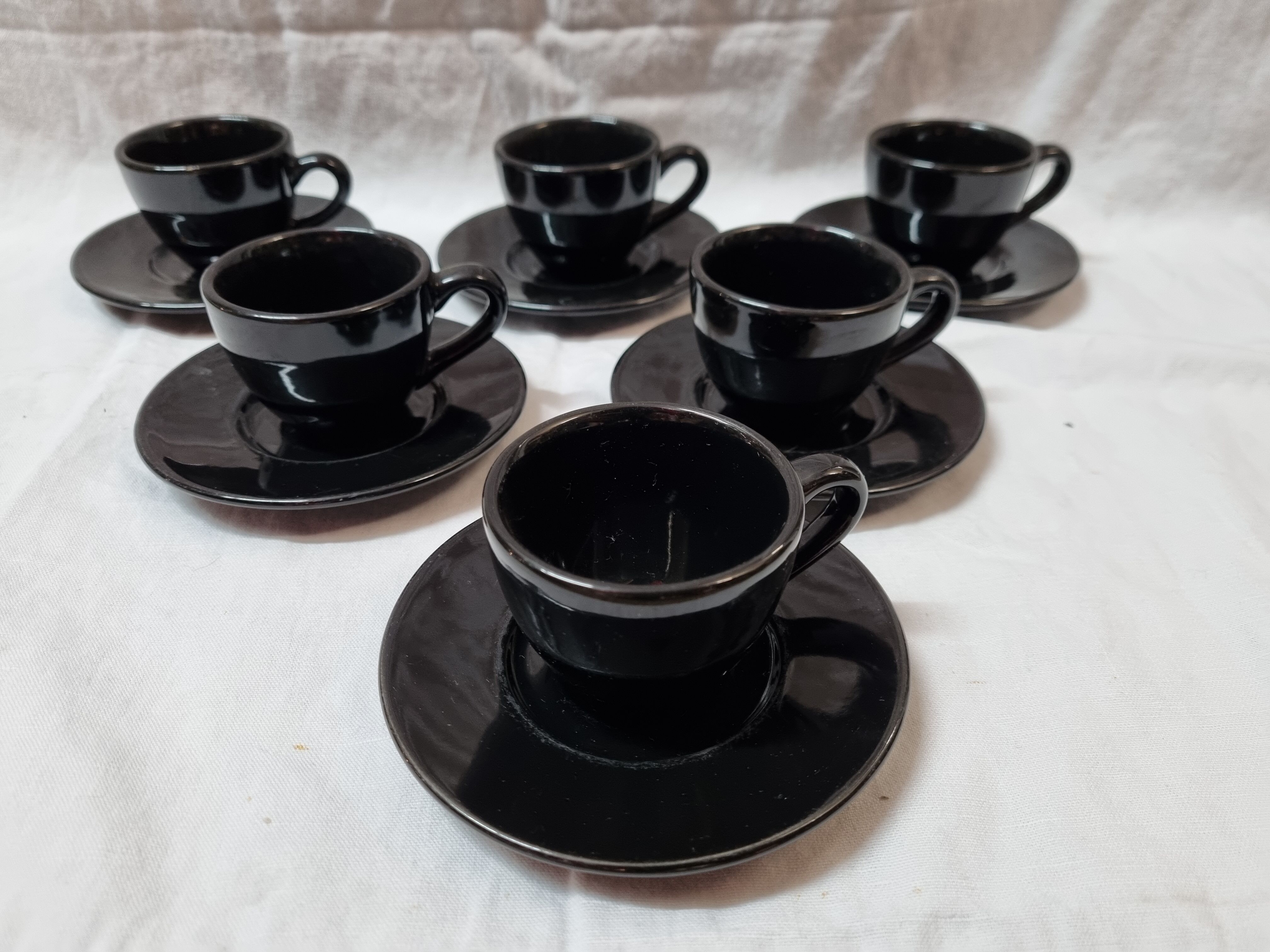 6 black coffee cups Krups, 1980