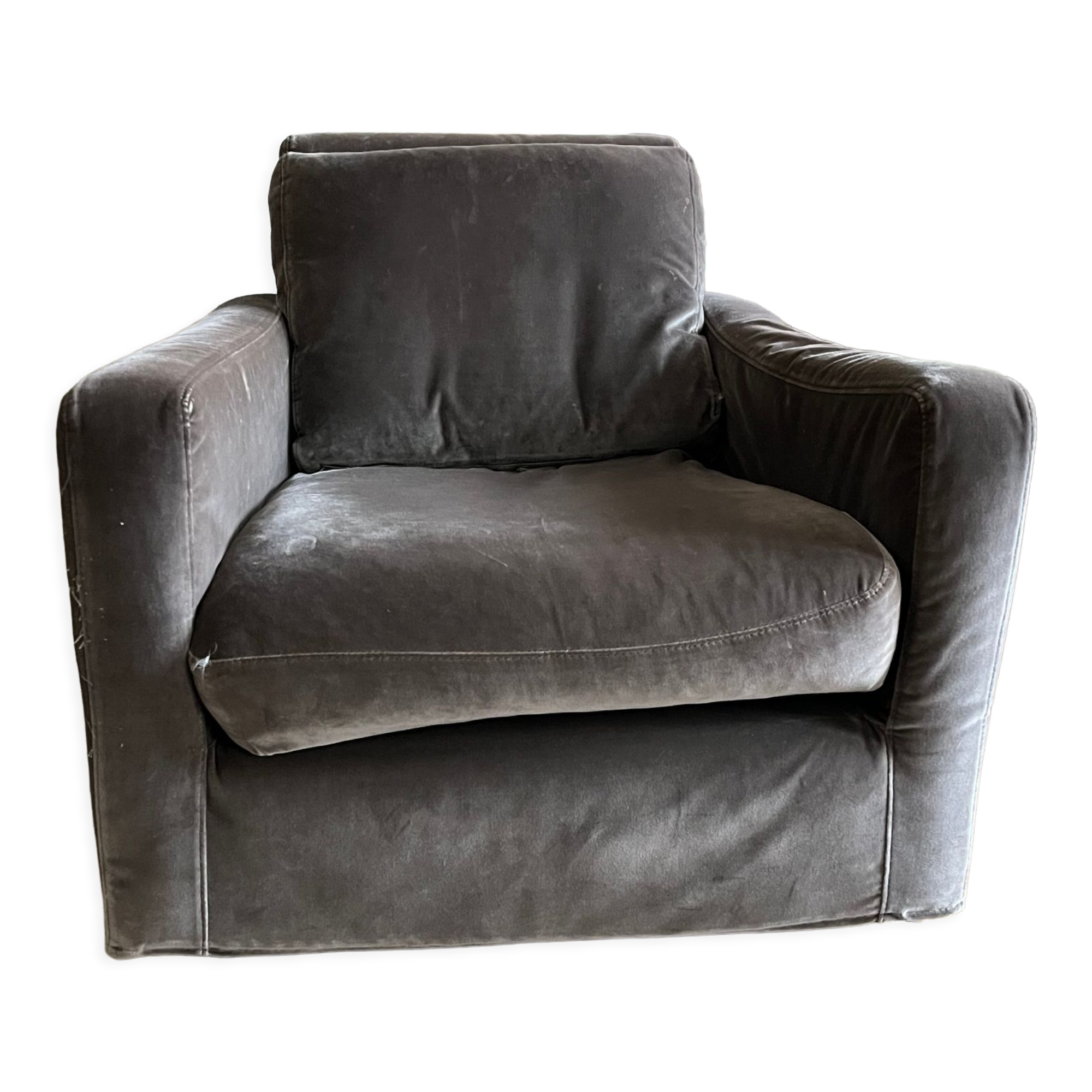 Armchair chester habitat velvet plum