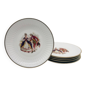 Lot de 6 assiettes plates en porcelaine « Chauvigny FD »