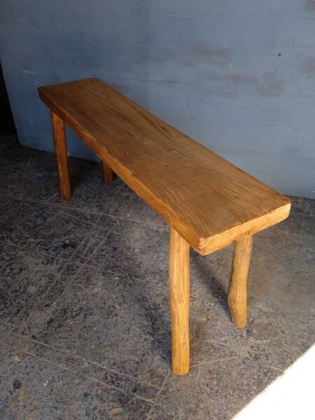 Bench 100 cm old solid wood patinated