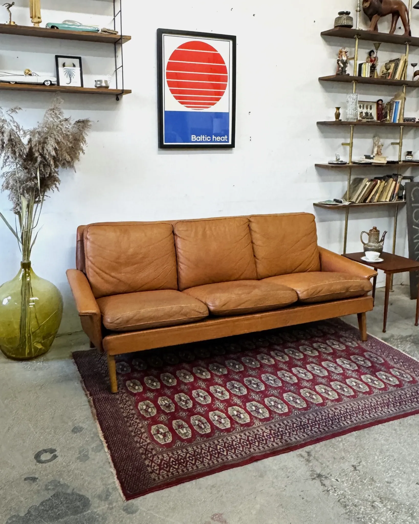 Leather sofa, Denmark, 1960s/70s, vintage, mid-century modern