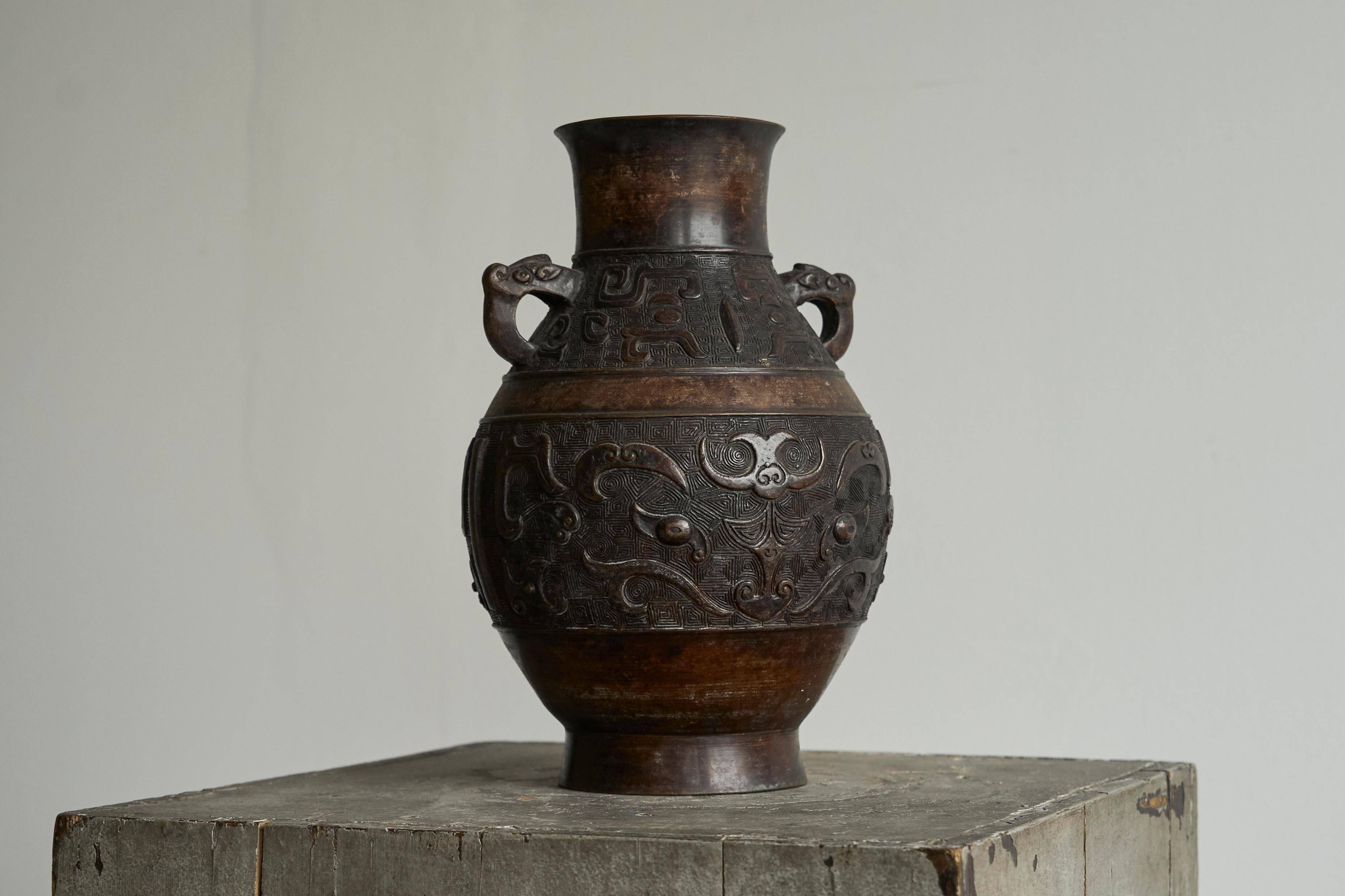 Japanese bronze vase from the early 20th century.