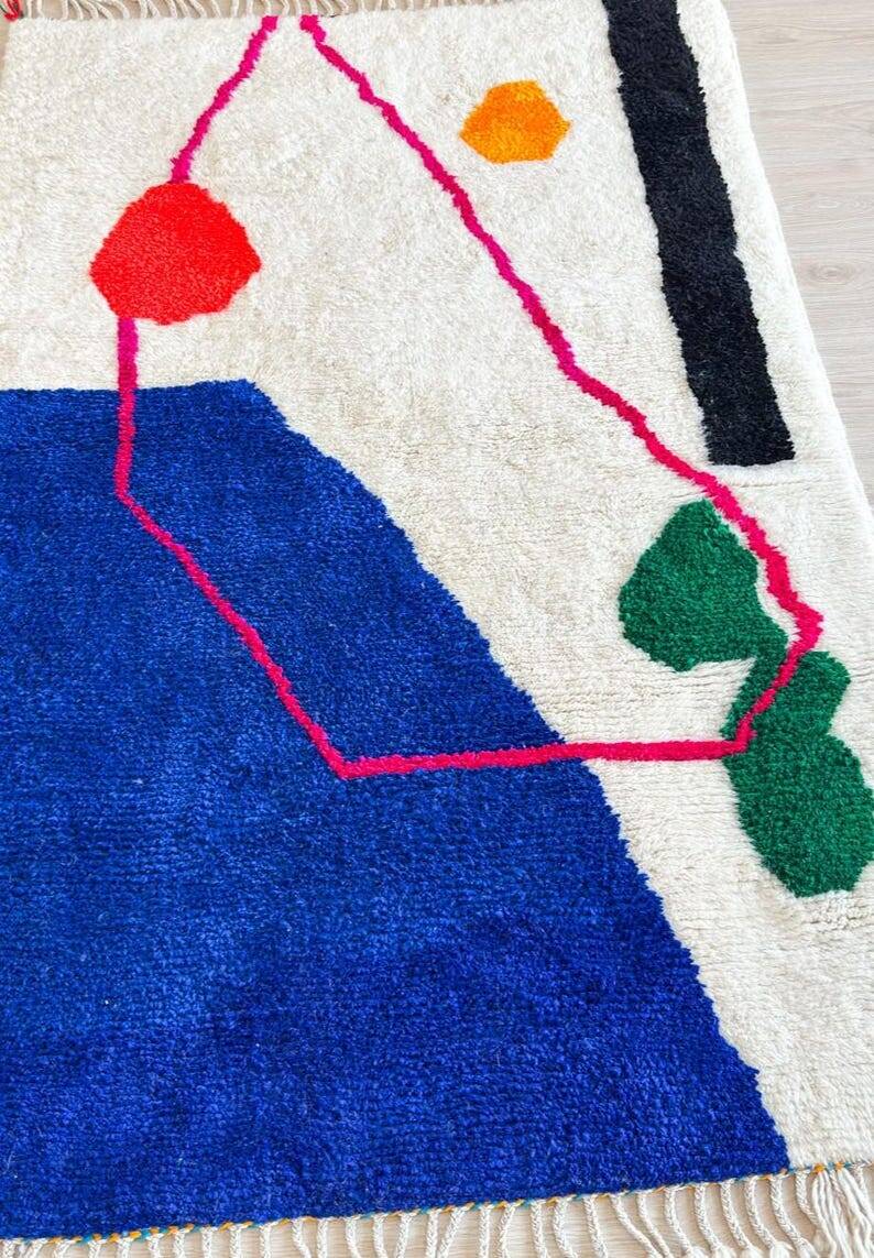 Tapis bérbere tissé en laine naturelle 100cmx200cm