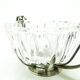 Postmodernist sugar bowl, glass, silver-plated brass, HEFRA, Poland, 1970s