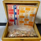 Old wooden décor clowns Lotto game