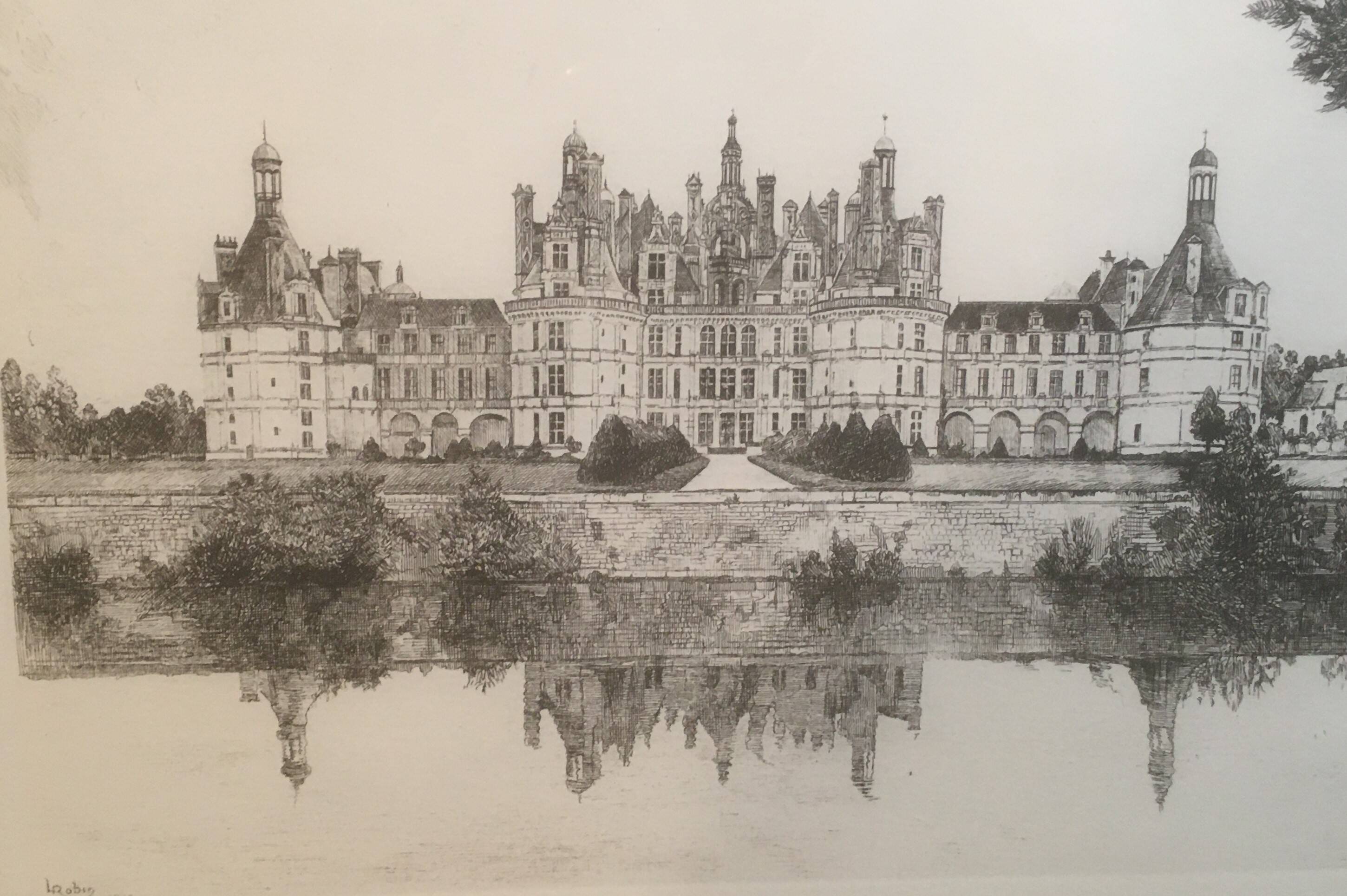 Château de Chambord encadrée  L.Robin 1936