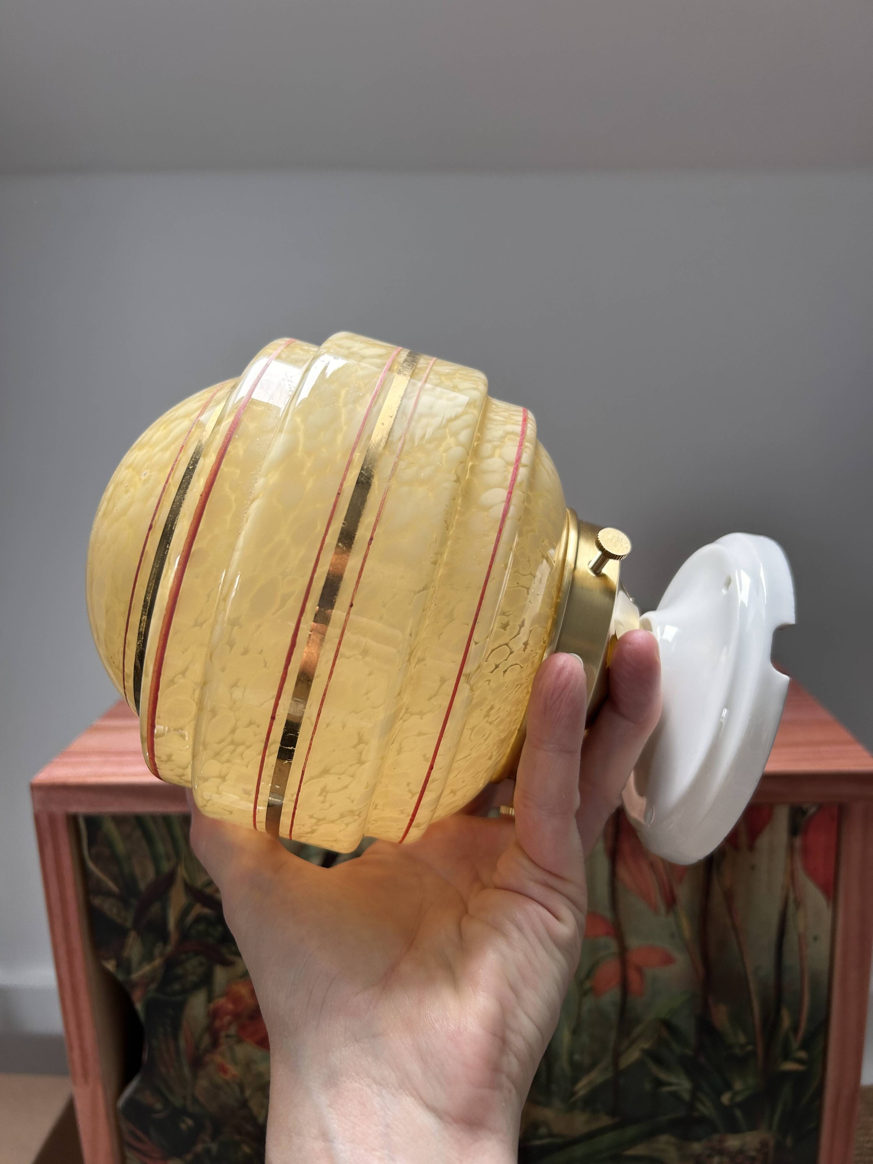 Pair of Art Deco globe wall lights