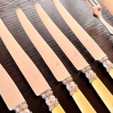 12 Robert Linzeler knives and leg of lamb set for Jules Piault Paris