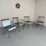 4 chaises en aluminium design italien des années 90 Calligaris italy