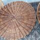 Set of armchairs "soleil" and rattan table of the years 50